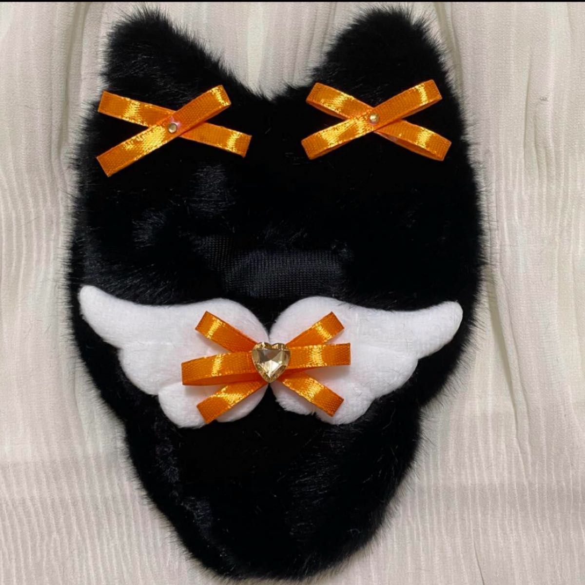 ちびぐるみ 着ぐるみ ぬい服 ブラック 黒 猫耳 ねこ オレンジ ちびぐるみ 着ぐるみ ぬい服 ブラック 黒 猫耳 ねこ オレンジ