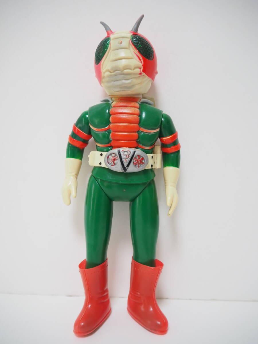 ⚠️デッドストック‼️ 仮面ライダーV3 面取れ バンダイ 昭和レトロ 当時物 仮面ライダーV3 面取れ ソフビ 毎日放送 東映 石森プロ 旧