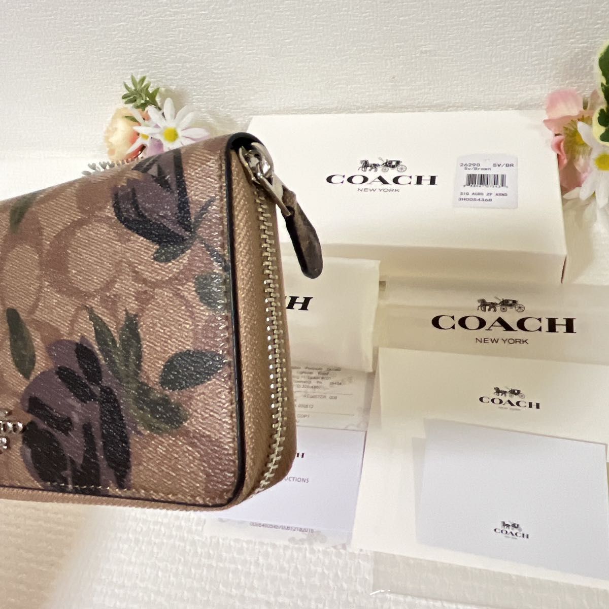 COACH コーチ 長財布 シグネチャー フラワーウォレット ラウンド COACH コーチ 長財布 シグネチャー フラワーウォレット ラウンド