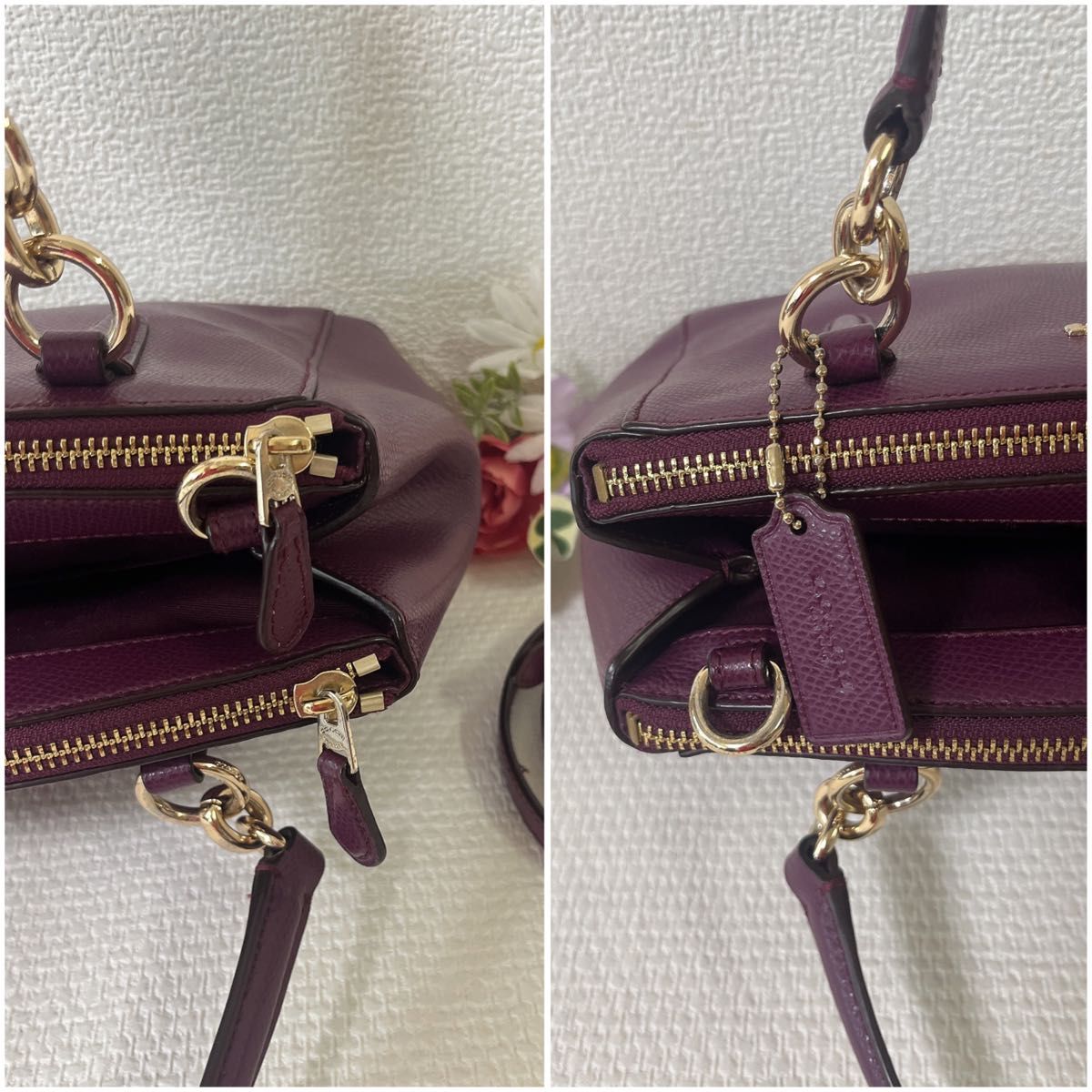 COACH コーチ ショルダーバッグ 2way ハンドバッグ パープル COACH コーチ ショルダーバッグ 2way ハンドバッグ パープル