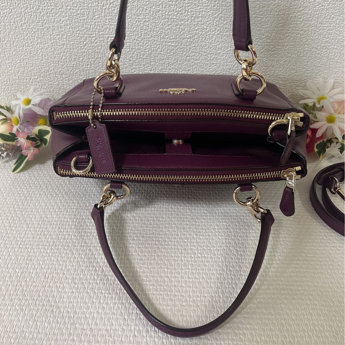COACH コーチ ショルダーバッグ 2way ハンドバッグ パープル COACH コーチ ショルダーバッグ 2way ハンドバッグ パープル