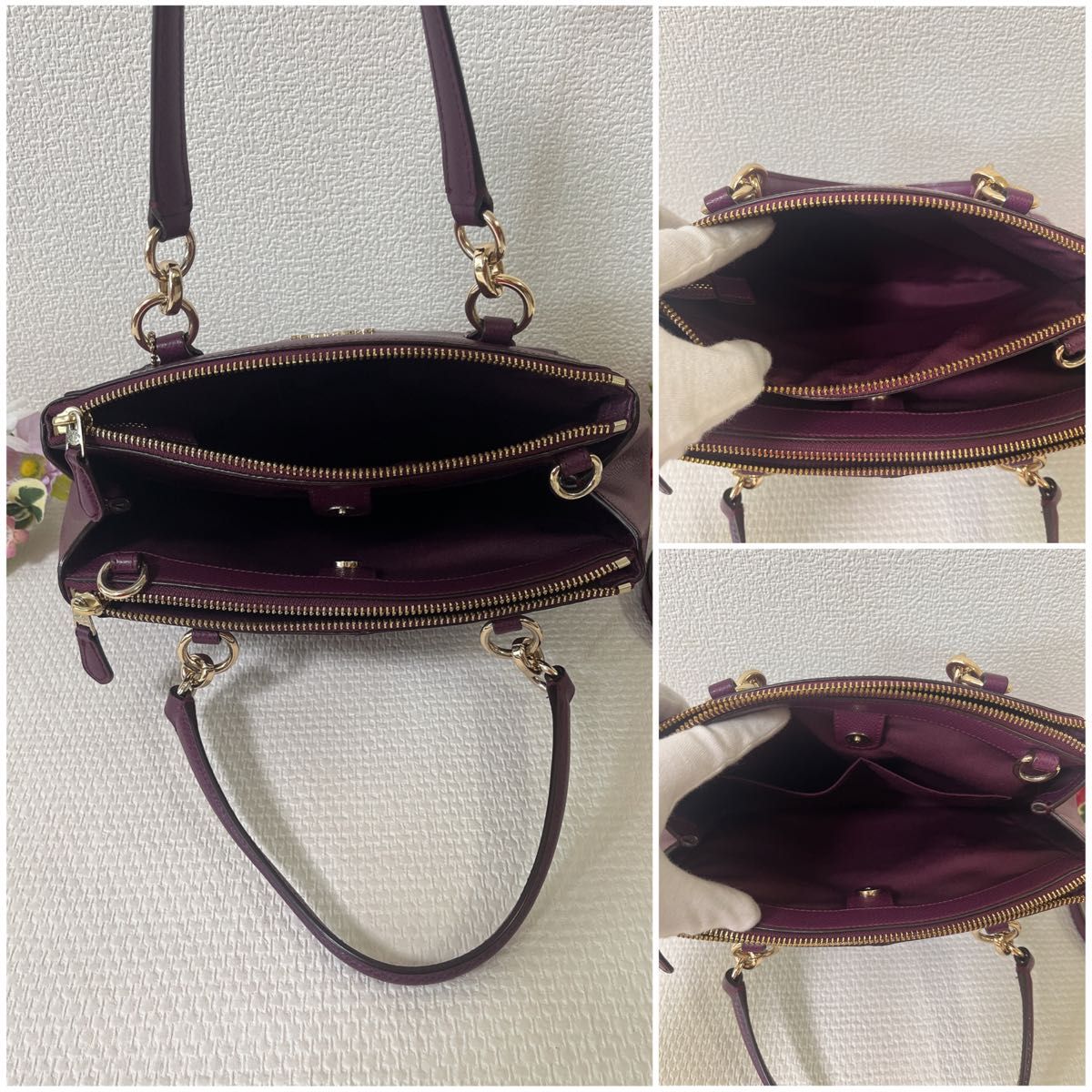 COACH コーチ ショルダーバッグ 2way ハンドバッグ パープル COACH コーチ ショルダーバッグ 2way ハンドバッグ パープル