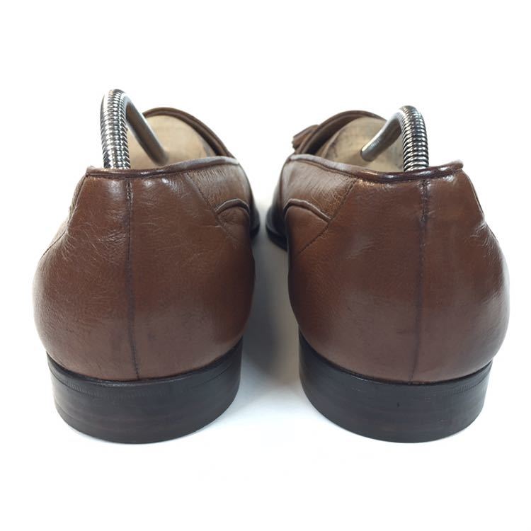 [CESARE DI PINO] подлинный товар обувь 26.5cm чай Ostrich кисточка Loafer туфли без застежки бизнес обувь . птица мужской Италия производства 8 1/2