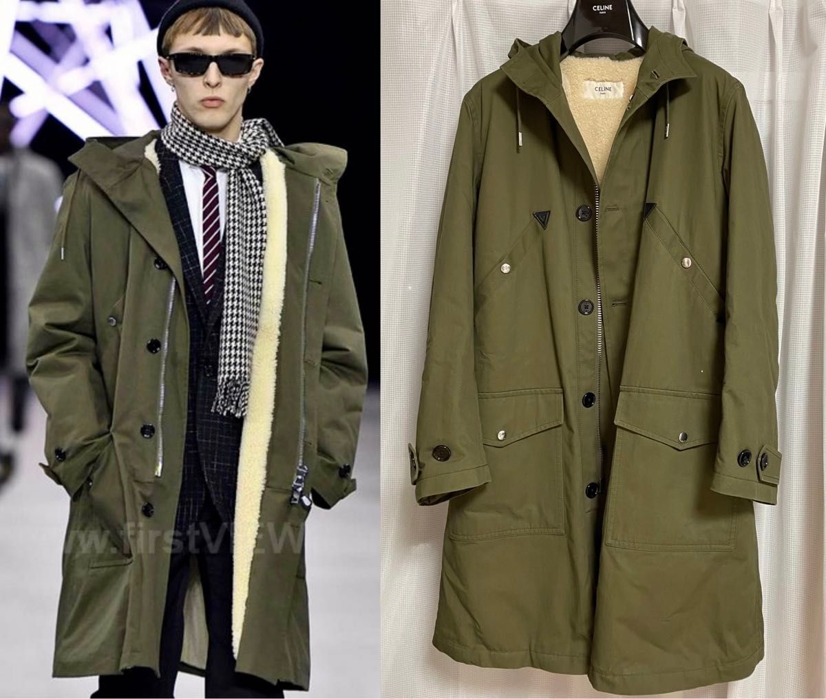 19AW Celine シアリング モッズコート Sサイズ ミリタリーコート 19AW Celine シアリング モッズコート Sサイズ ミリタリーコート