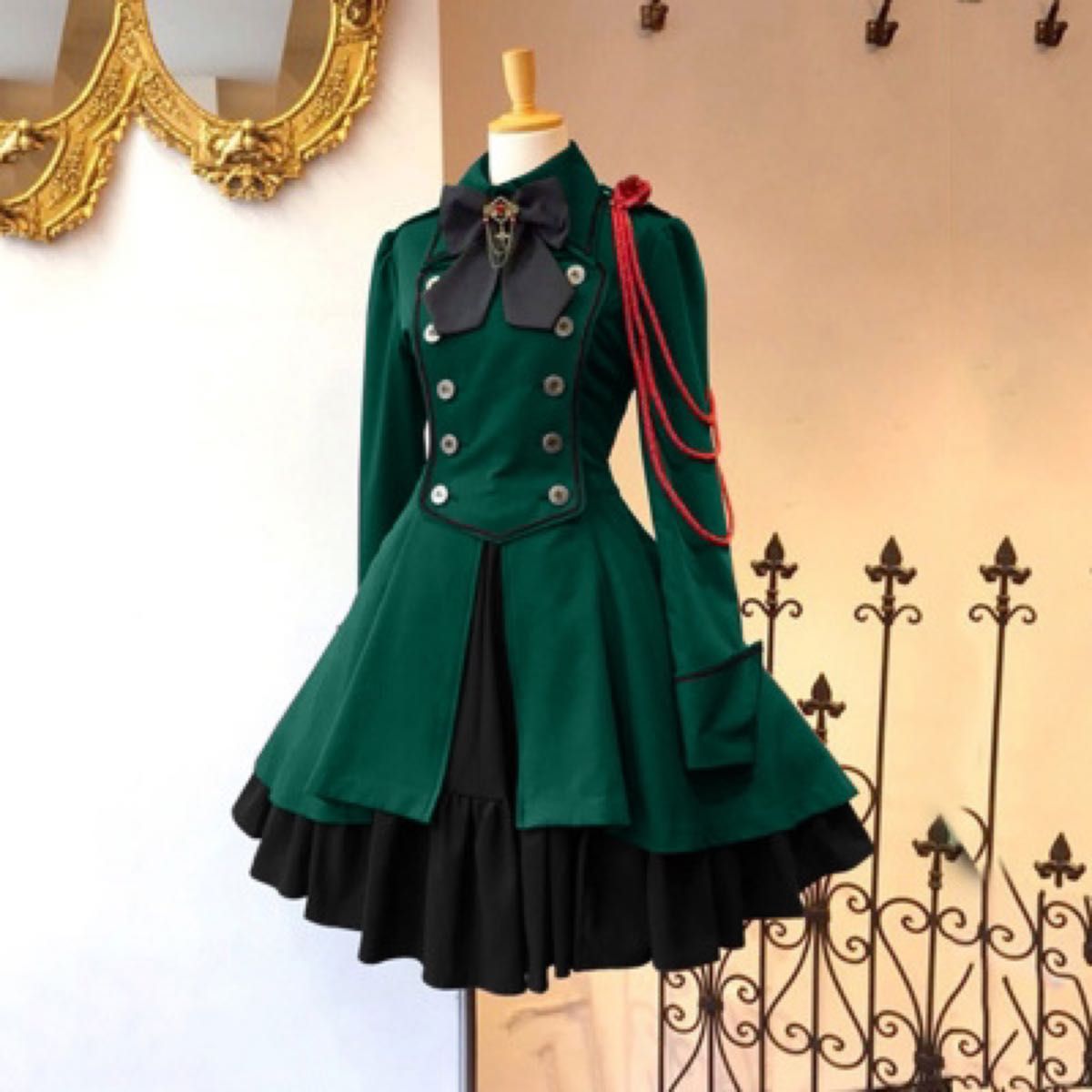 軍服ワンピース グリーン L コスプレ衣装 ロリータ|Yahoo 軍服ワンピース グリーン L コスプレ衣装 ロリータ|Yahoo