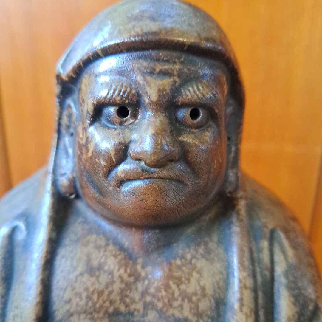 350)備前焼 達磨大師 縁起物 時代物 陶器製 立像 インテリア 350)備前焼 達磨大師 縁起物 時代物 陶器製 立像 インテリア
