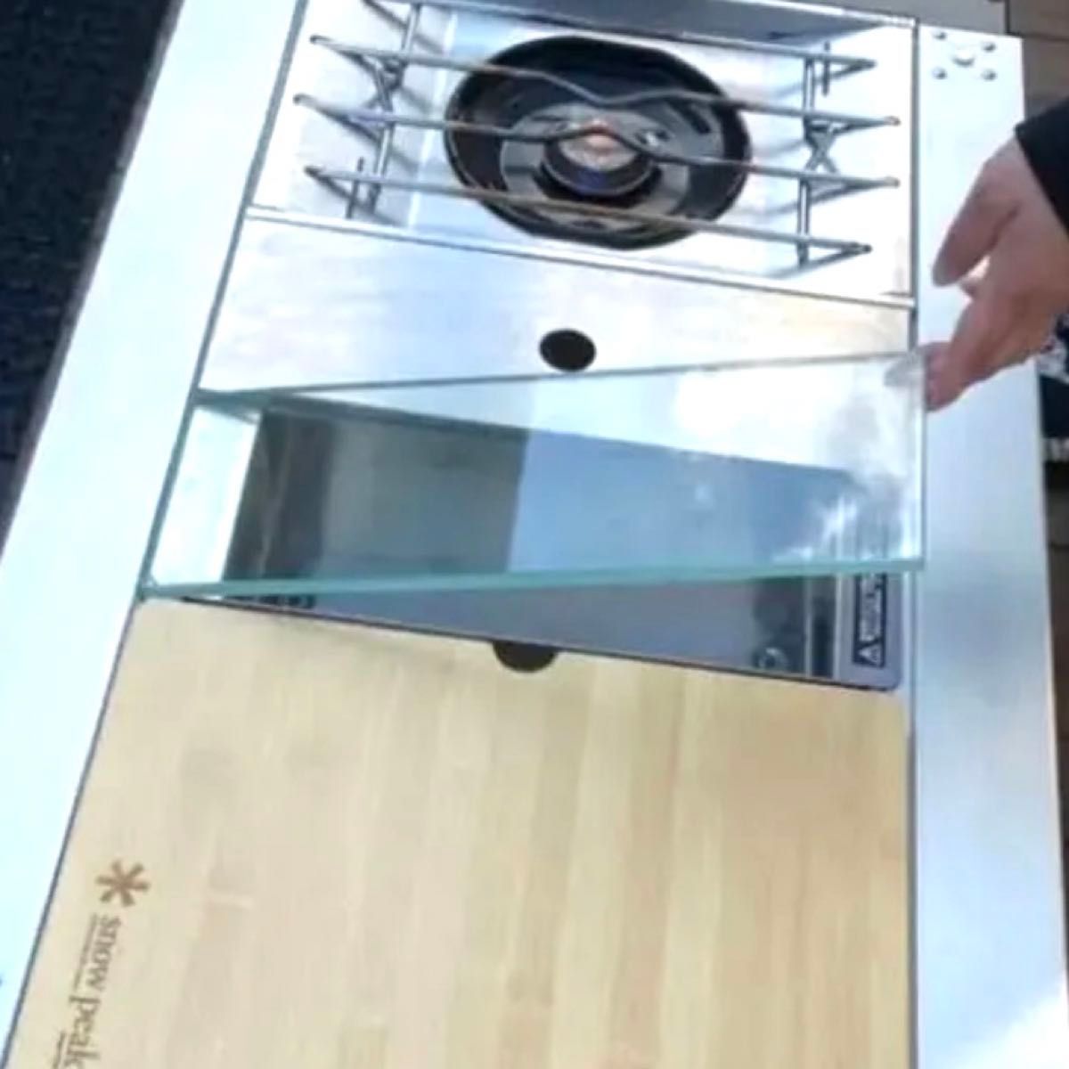 スノーピーク IGT ハーフユニット ハンドメイド ガラス 天板 スノーピーク IGT ハーフユニット ハンドメイド ガラス 天板