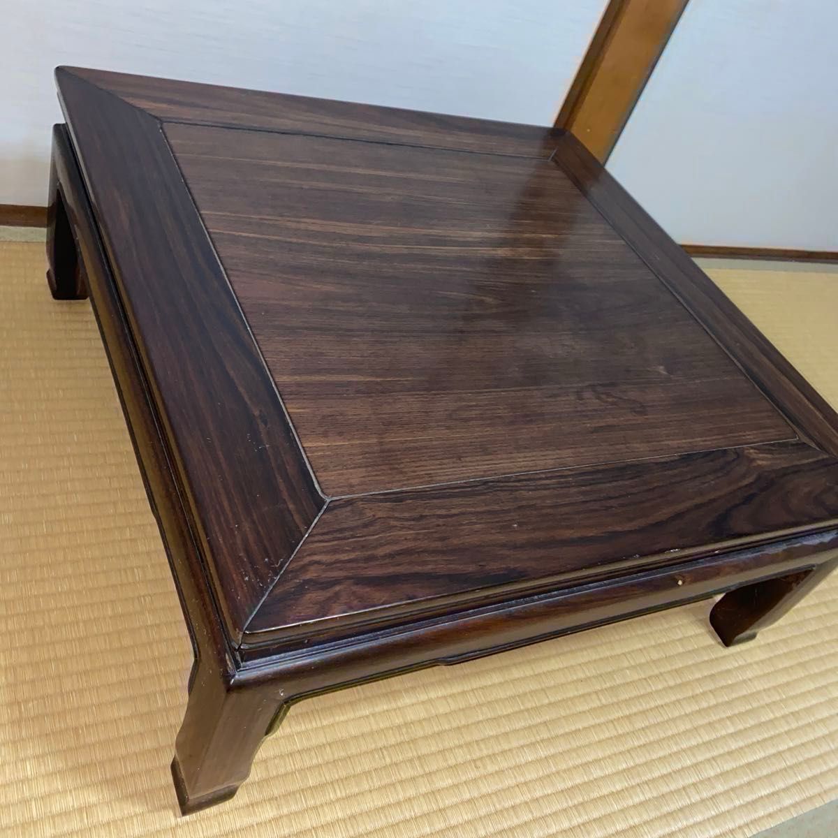 紫檀】【ヴィンテージ】正方形 座卓 テーブル 骨董品 ビンテージ 紫檀】【ヴィンテージ】正方形 座卓 テーブル 骨董品 ビンテージ