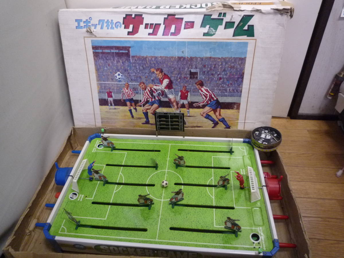 * that time thing Epo k soccer game Showa Retro Vintage antique collection interior tin plate toy toy board game *