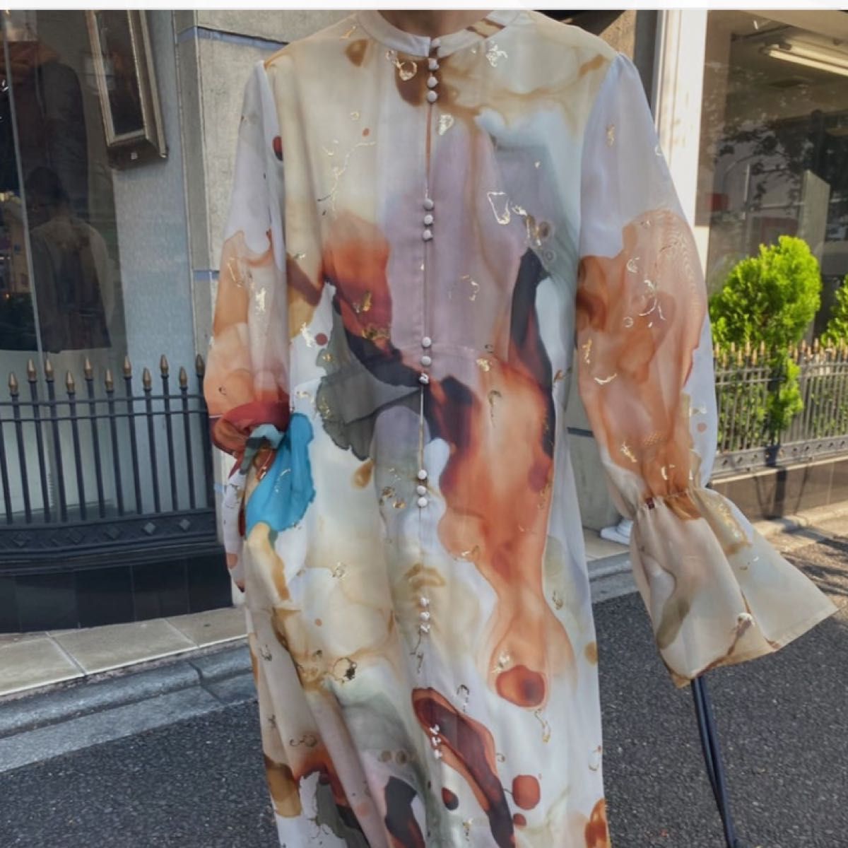 新品未使用タグ付き】ameri vintage インクアートドレス Mサイズ 