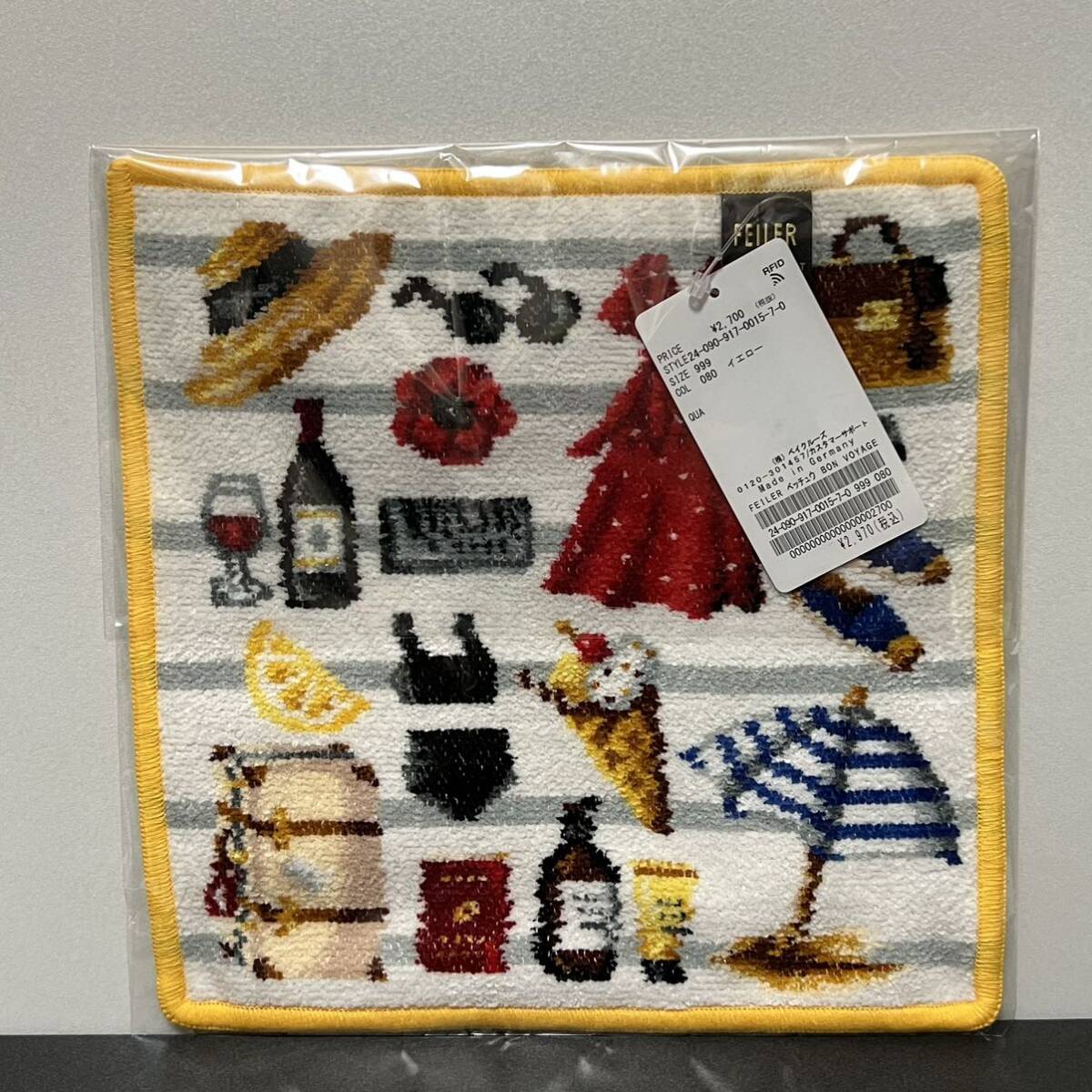新品 FEILER フェイラー 別注 BON VOYAGE IENA ハンカチ イエナ 新品 FEILER フェイラー 別注 BON VOYAGE IENA ハンカチ イエナ