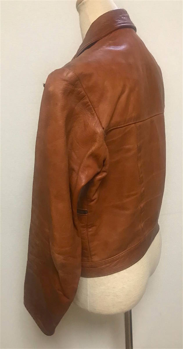 即決 激レア セール 70's EASTWEST レザージャケット ブラウン ライダース 裏地なし 初期 ノースビーチ オシュワコン イーストウエスト 【超安い】 【 激レア 】ライダース レザージャケット【 海外輸入品 】オシュワコン レザージャケット