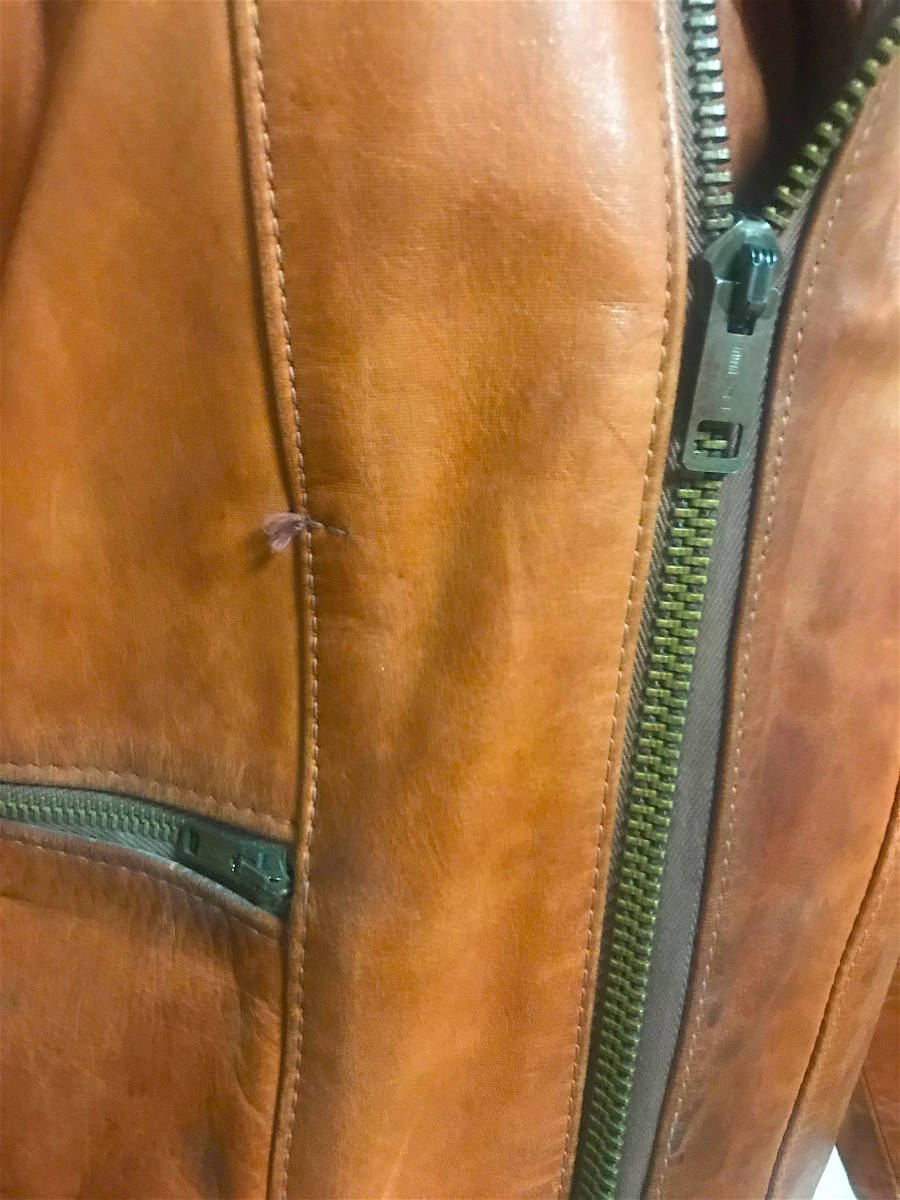 即決 激レア セール 70's EASTWEST レザージャケット ブラウン ライダース 裏地なし 初期 ノースビーチ オシュワコン イーストウエスト 【超安い】 【 激レア 】ライダース レザージャケット【 海外輸入品 】オシュワコン レザージャケット