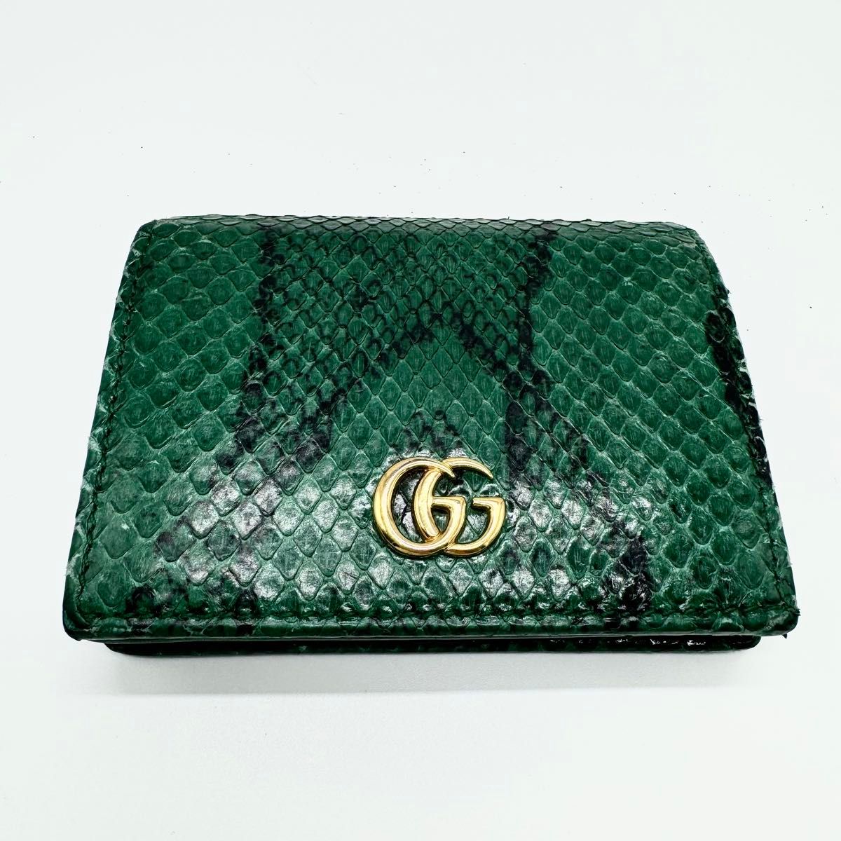 希少・美品】GUCCI グッチ 折り財布 二つ折り財布 パイソン 希少・美品】GUCCI グッチ 折り財布 二つ折り財布 パイソン