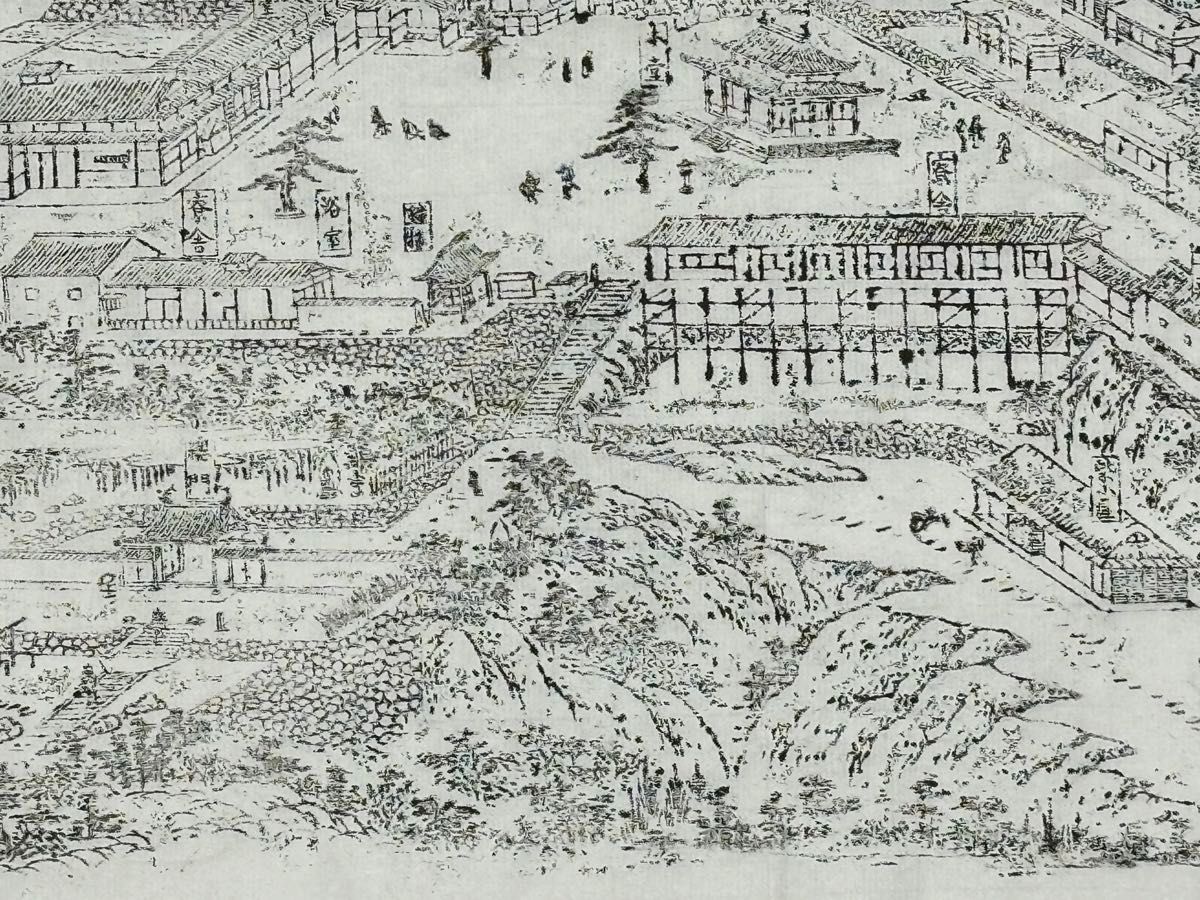 和州生駒山寶山寺境内絵図 木版画」丹羽桃渓 1枚|真言宗 高野山 和州生駒山寶山寺境内絵図 木版画」丹羽桃渓 1枚|真言宗 高野山