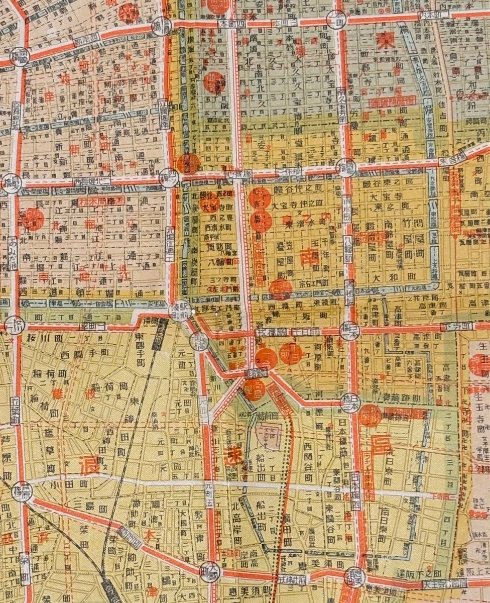 「朝日新聞特製 最新大阪市街地図」昭和27年刊 1枚|古地図 戦後 資料 「朝日新聞特製 最新大阪市街地図」昭和27年刊 1枚|古地図 戦後 資料