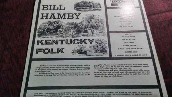 【LPレコード】 Bill Hamby / KENTUCKY FOLK MVS186_画像2