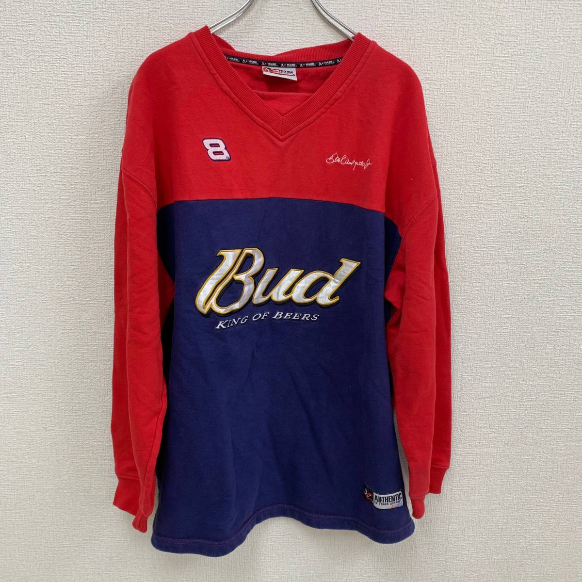 ■バドワイザー ナスカー ビッグロゴ ネクステルカップ XL トレーナー 裏起毛 CHASE AUTHENTICS NASCAR BUD KING OF BEERS NEXTEL CUP_画像1