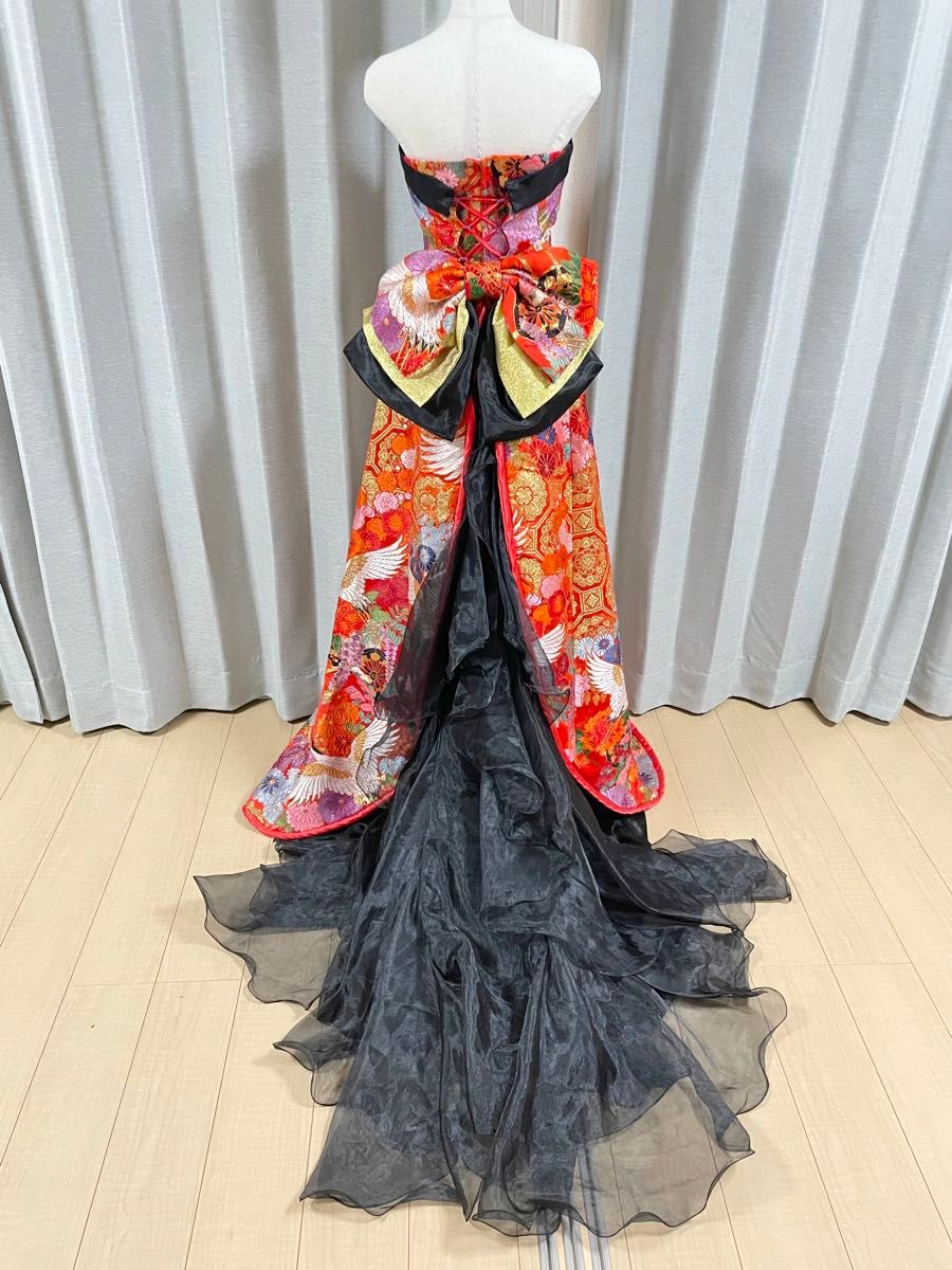 着物ドレス 和柄 色打掛 レース ドレス 着物 ウェディング 着物ドレス 和柄 色打掛 レース ドレス 着物 ウェディング