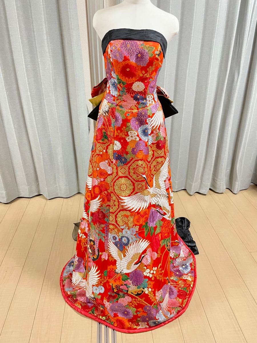着物ドレス 和柄 色打掛 レース ドレス 着物 ウェディング 着物ドレス 和柄 色打掛 レース ドレス 着物 ウェディング
