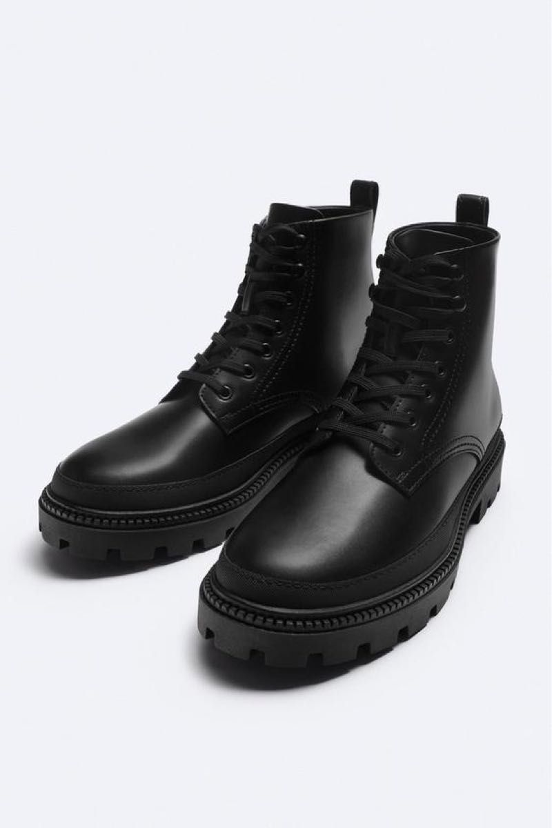 ZARA】 新品タグ付き メンズ レースアップブーツ 43|Yahoo ZARA】 新品タグ付き メンズ レースアップブーツ 43|Yahoo