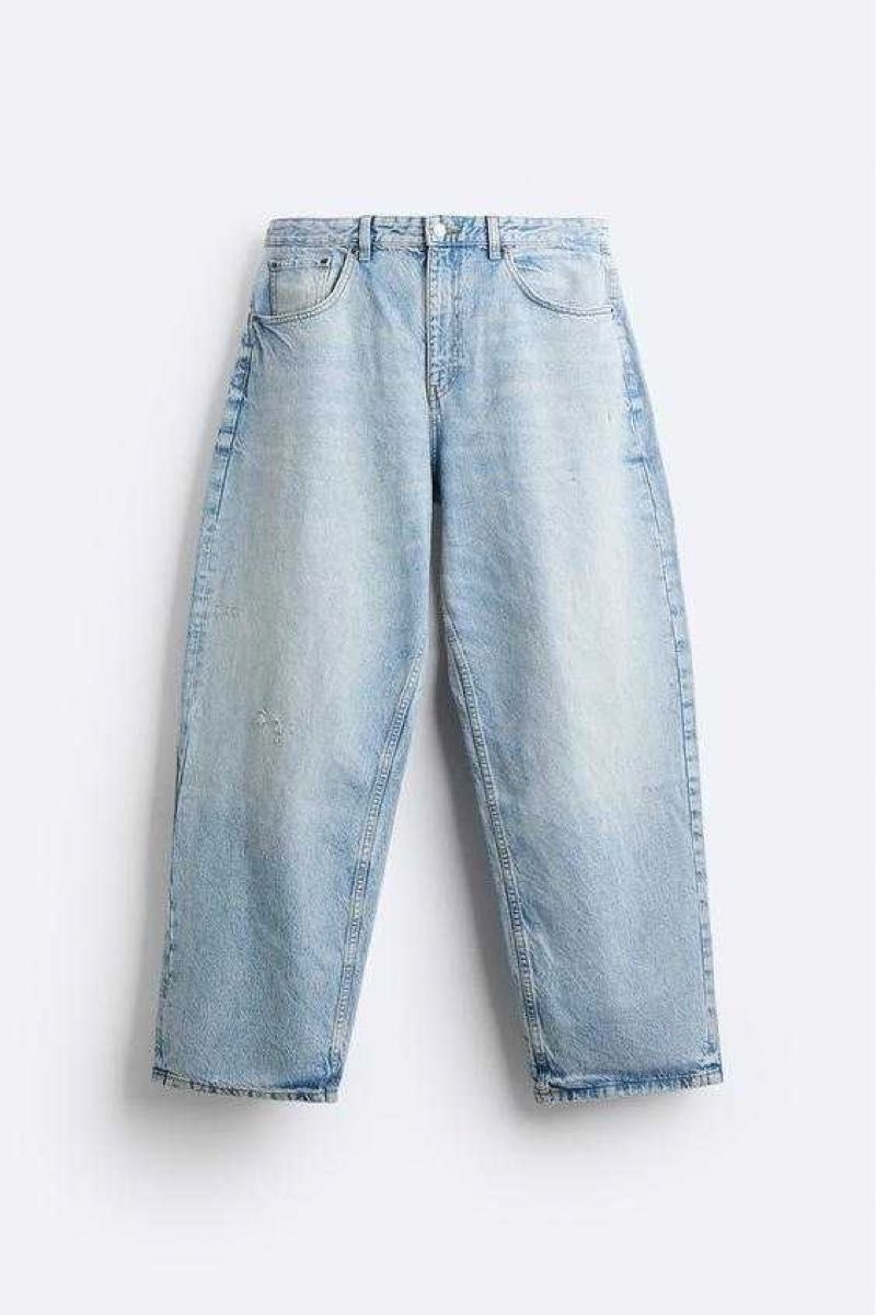 ZARA】 新品タグ付き メンズ BAGGY FIT デニムパンツ 44 ライト ZARA】 新品タグ付き メンズ BAGGY FIT デニムパンツ 44 ライト