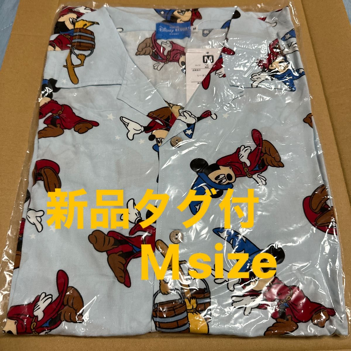 新品タグ付 ディズニー ファンタジア ミッキー アロハシャツ M 新品タグ付 ディズニー ファンタジア ミッキー アロハシャツ M
