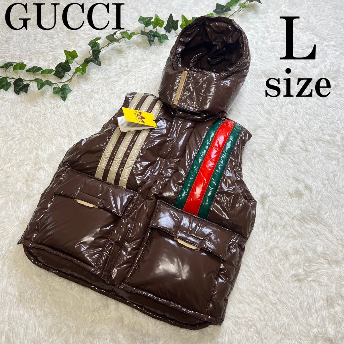 新品 GUCCI adidas コラボ ダウンベスト アウター 大きめ L 新品 GUCCI adidas コラボ ダウンベスト アウター 大きめ L