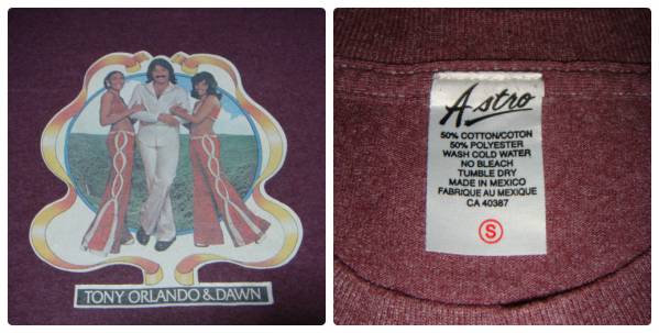 希少 TONY ORLANDO＆DAWN Tシャツ Sサイズ トニー・オーランド&ドーン アメリカ ポップス ポップスグループ 1970年代 _画像3