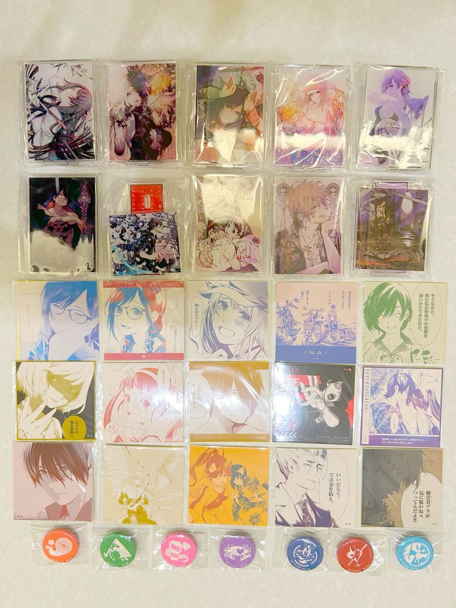化物語 推しちゃれ アクリルスタンド ステッカー 皿 バッジ コンプリートセット