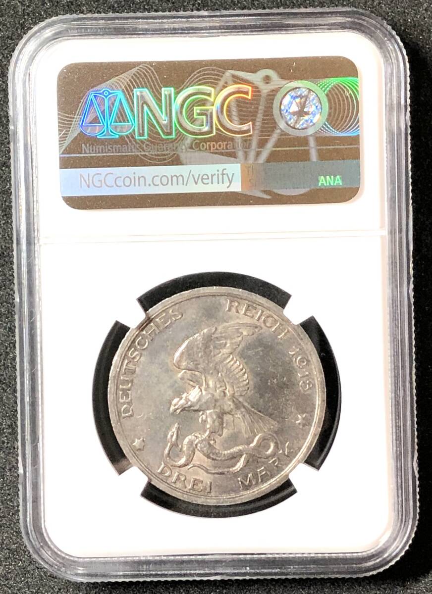 ナポレオン戦争 銀貨】 1913 ドイツ 3マルク NGC MS63 ナポレオン戦争 銀貨】 1913 ドイツ 3マルク NGC MS63