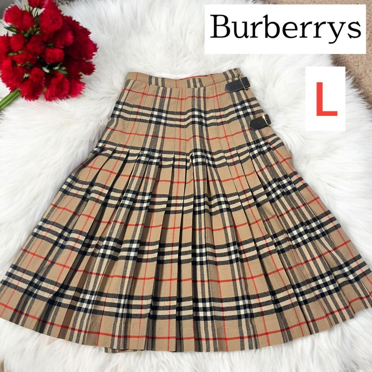 良品 BURBERRY バーバリーズ ロング丈 プリーツスカート 巻き 良品 BURBERRY バーバリーズ ロング丈 プリーツスカート 巻き