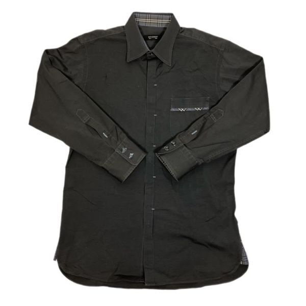 仙11 BURBERRY BLACK LABEL メンズ シャツ 長袖 ダークグレー 仙11 BURBERRY BLACK LABEL メンズ シャツ 長袖 ダークグレー