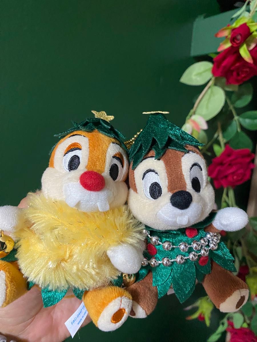 チップ&デール ぬいぐるみバッジセット ディズニー・クリスマス チップ&デール ぬいぐるみバッジセット ディズニー・クリスマス
