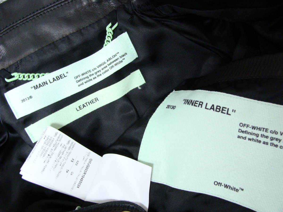 OFF-WHITE オフホワイト ◇ カウ カーフ レザー 牛 皮 革 ダブル