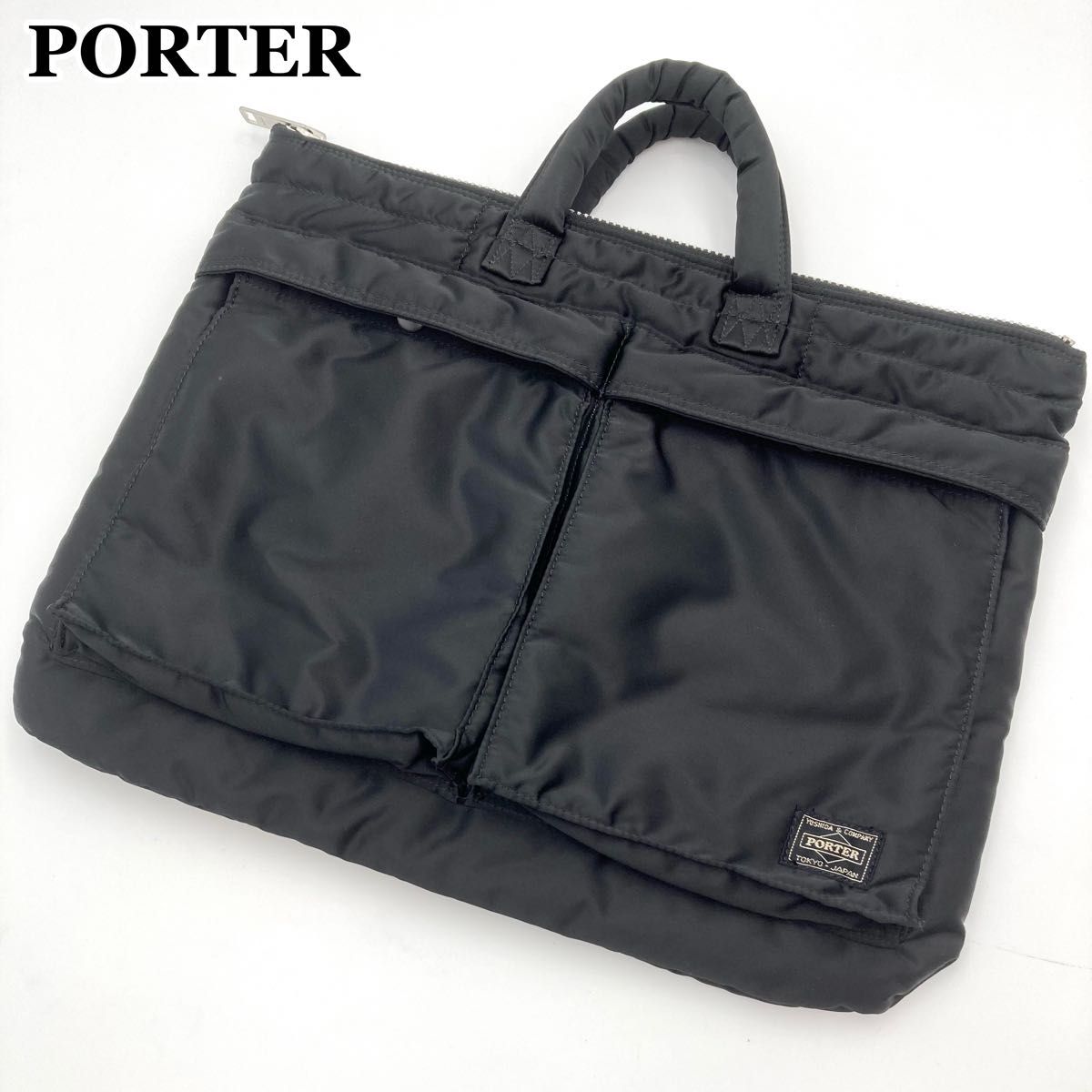極美品✨ PORTER タンカー ビジネスバッグ スリム 黒×オレンジ 極美品✨ PORTER タンカー ビジネスバッグ スリム 黒×オレンジ