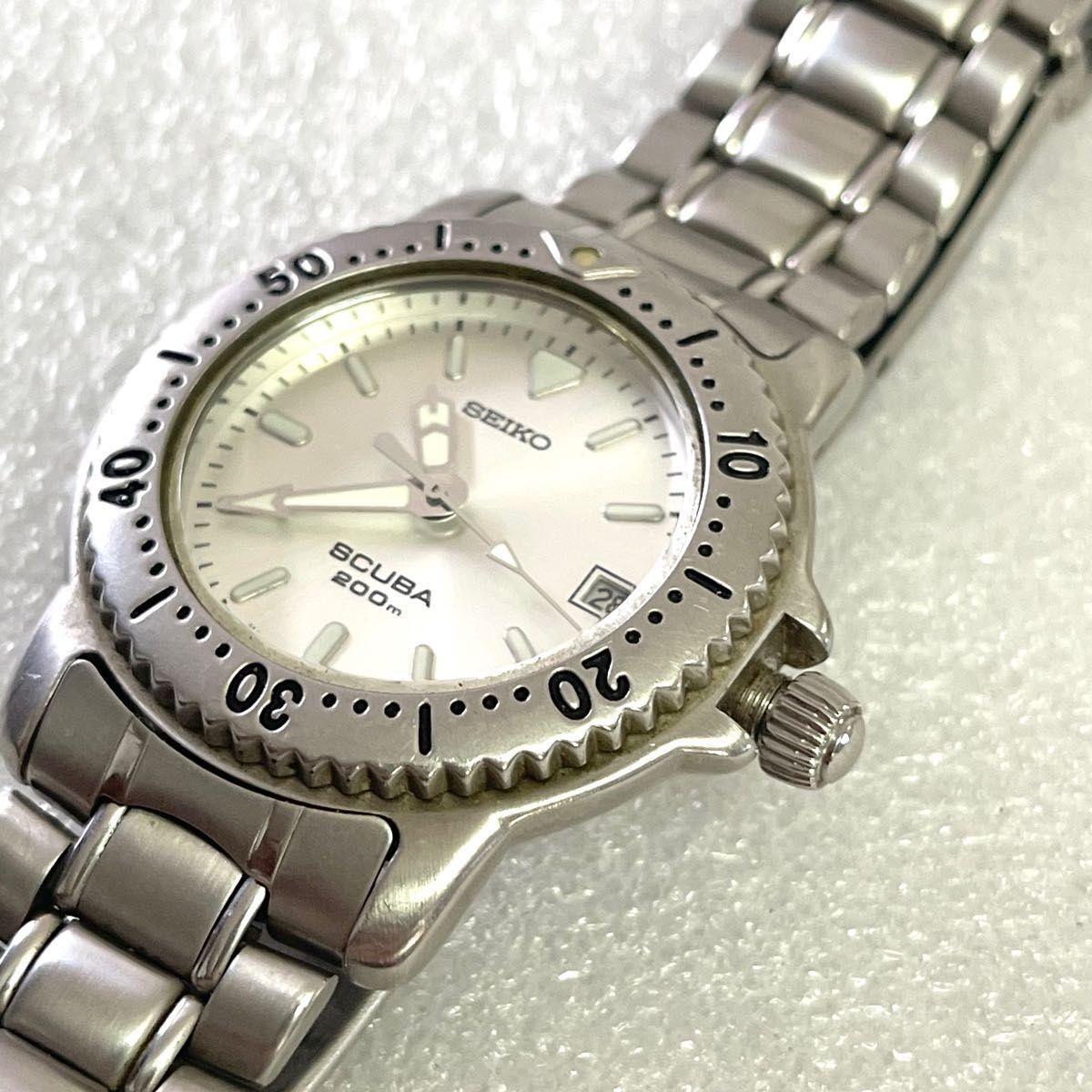 【激安大特価!】 SCUBA 稼働!電池交換済み!】SEIKO 200mダイバーズウォッチ 時計 - 防水 時計