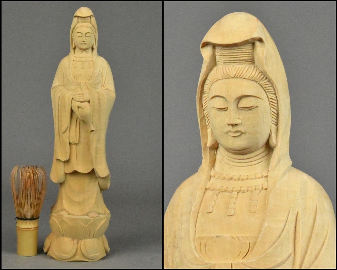仏教美術 木造 木彫 水瓶 観音菩薩立像 置物 仏像 美術品(仏像 仏教美術 木造 木彫 水瓶 観音菩薩立像 置物 仏像 美術品(仏像