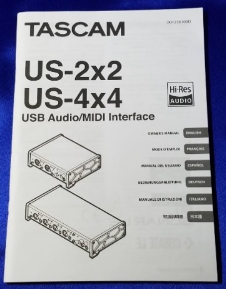  manual only exhibit M117 TASCAM Tascam audio MIDI interface. owner manual only . body is less correspondence :US-2x2/US-4X4