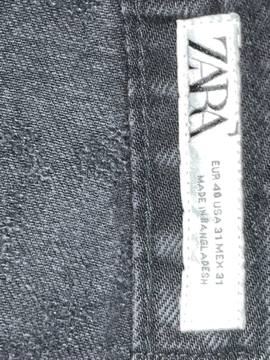 ZARA リップド バギー デニムパンツ ジーンズ デニム パンツ 黒 ZARA リップド バギー デニムパンツ ジーンズ デニム パンツ 黒