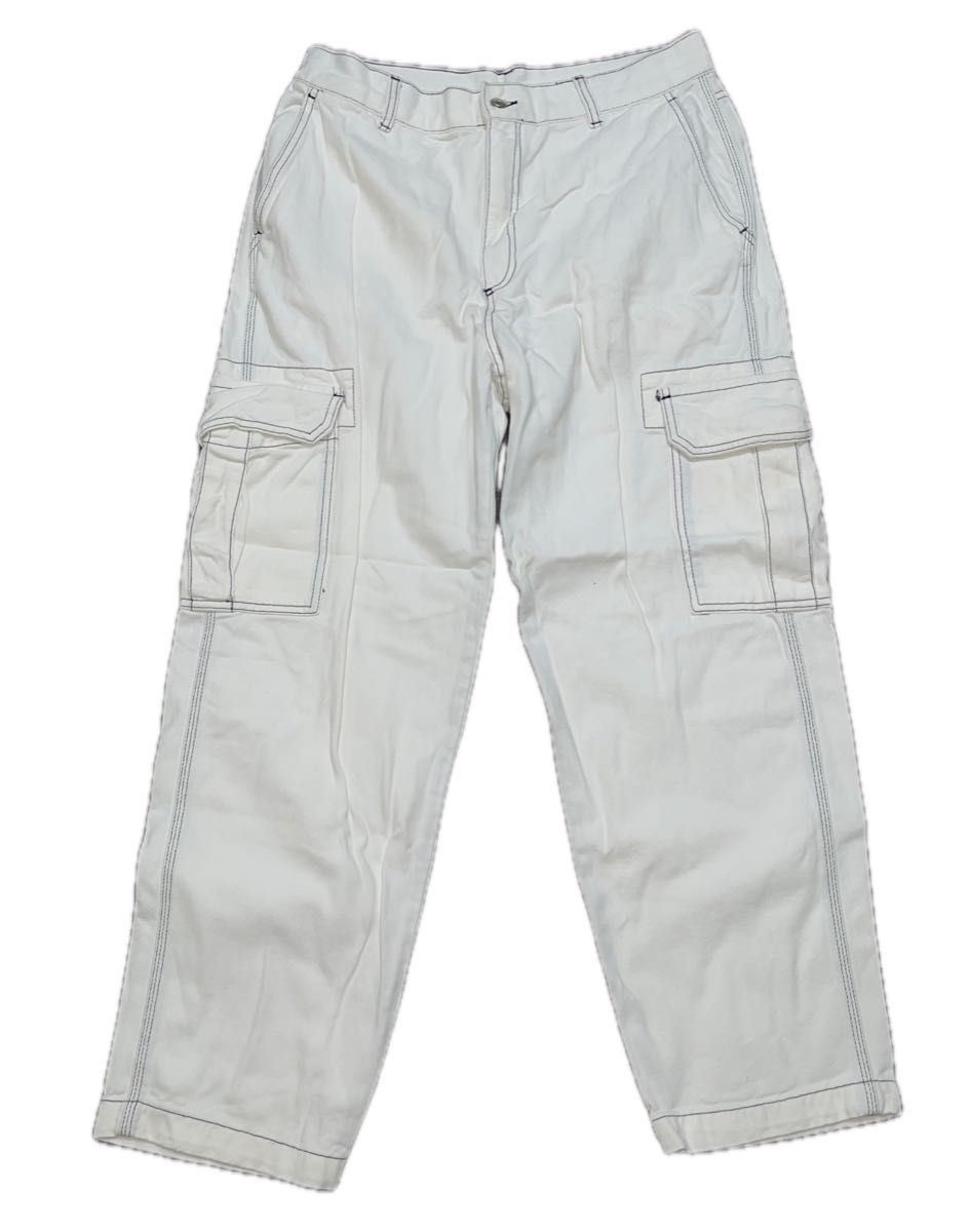 ZARA トップステッチ カーゴデニムパンツ カーゴパンツ ワーク ZARA トップステッチ カーゴデニムパンツ カーゴパンツ ワーク