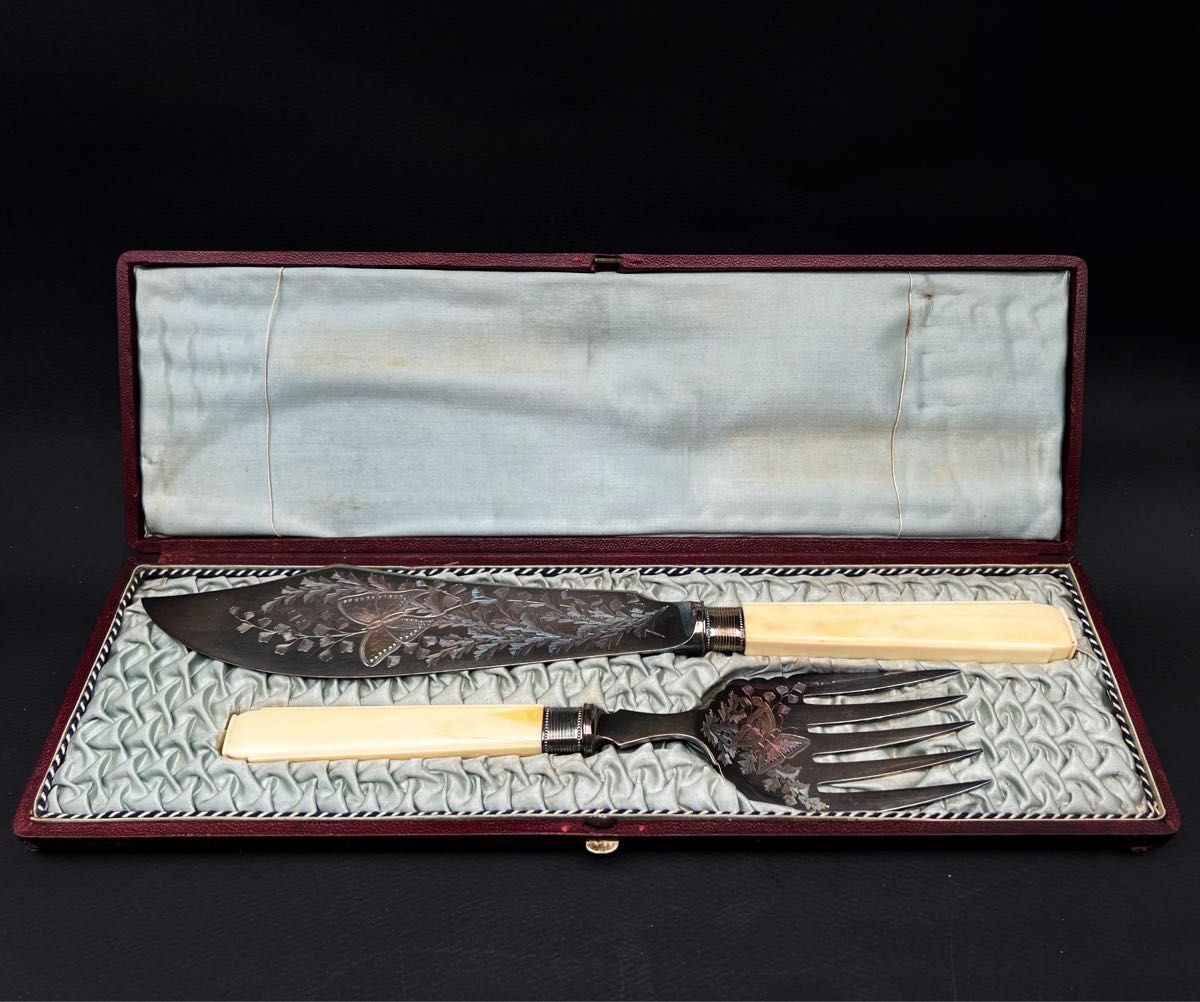 希少品 西洋骨董 アンティーク銀 食器セット フォーク ナイフ 希少品 西洋骨董 アンティーク銀 食器セット フォーク ナイフ