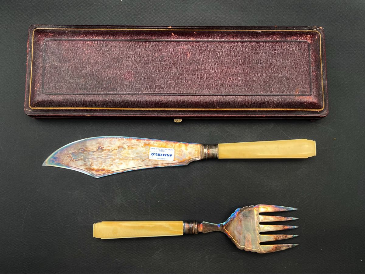 希少品 西洋骨董 アンティーク銀 食器セット フォーク ナイフ 希少品 西洋骨董 アンティーク銀 食器セット フォーク ナイフ