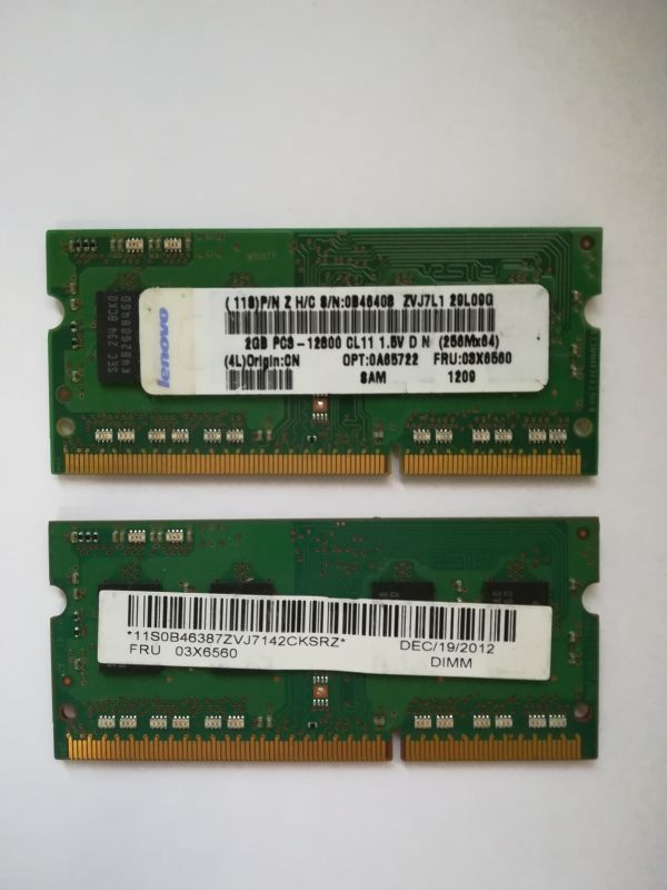  secondhand goods SAMSUNG memory 1R×8 PC3-12800S-11-11-B2*2G×2 sheets total 4GB
