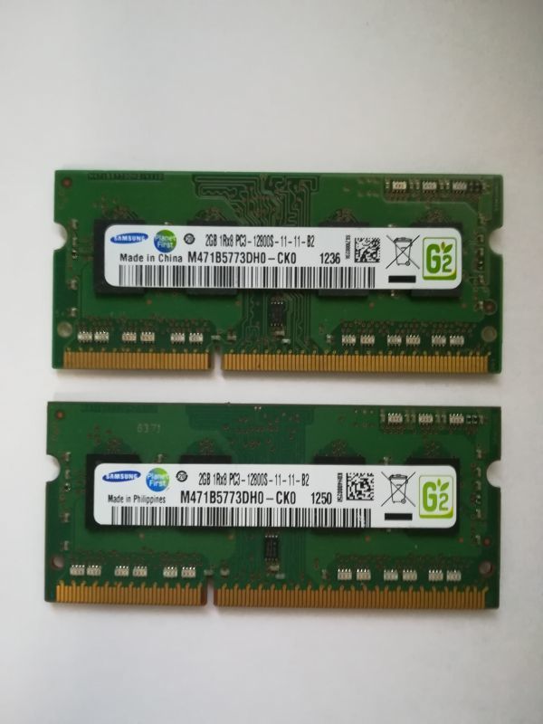  secondhand goods SAMSUNG memory 1R×8 PC3-12800S-11-11-B2*2G×2 sheets total 4GB