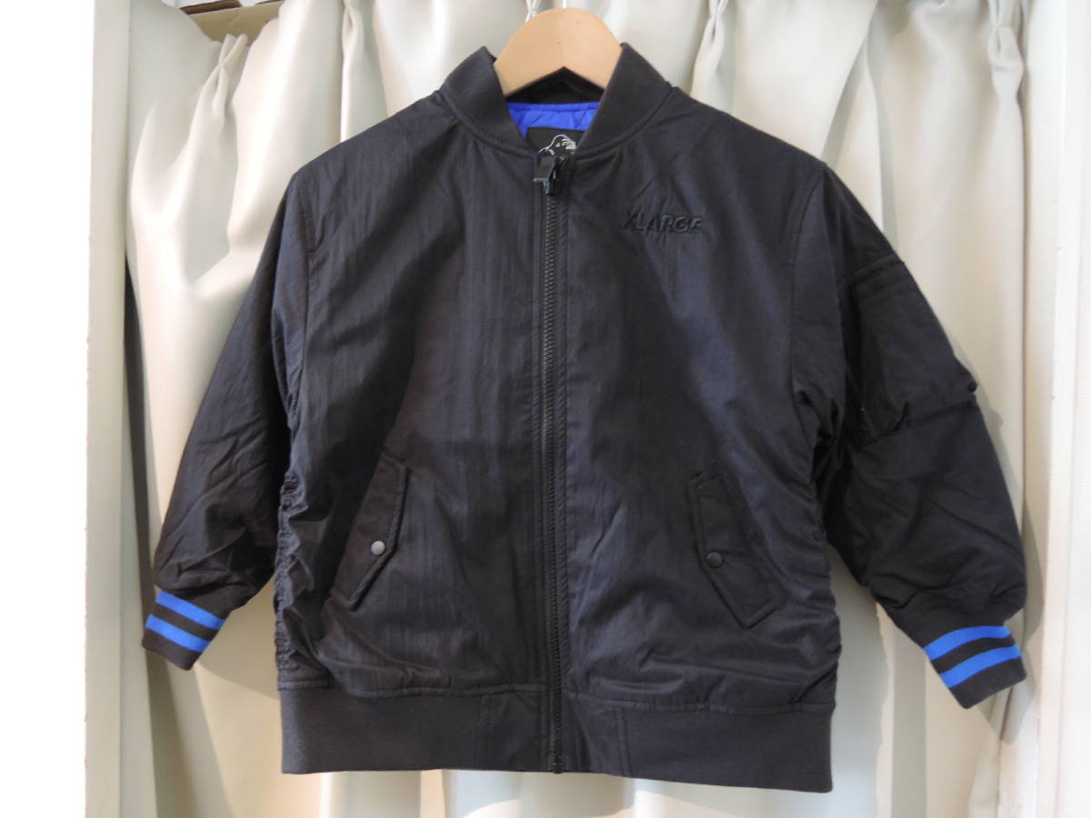 X-LARGE エクストララージ XLARGE KIDS ソデロゴ MA-1 JACKET ブラック 140 最新人気商品　送料込 値下げしました！