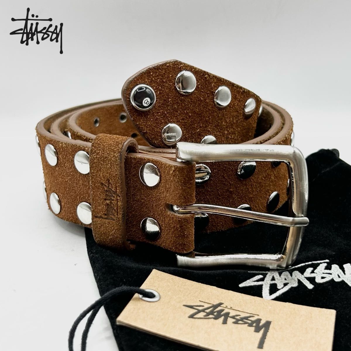 STUSSY ステューシー 8 BALL STUDDED BELT 8ボール スタッズ STUSSY ステューシー 8 BALL STUDDED BELT 8ボール スタッズ