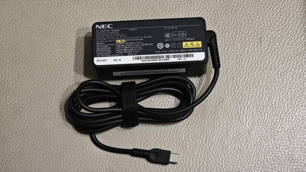 ② 純正 NEC 45W USB-C TYPE-C ACアダプター メガネケーブルなし ② 純正 NEC 45W USB-C TYPE-C ACアダプター メガネケーブルなし
