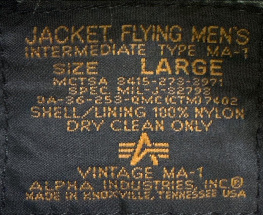 USED極上 希少50s ヴィンテージ復刻 USA製 アルファ MA-1【L USED極上 希少50s ヴィンテージ復刻 USA製 アルファ MA-1【L