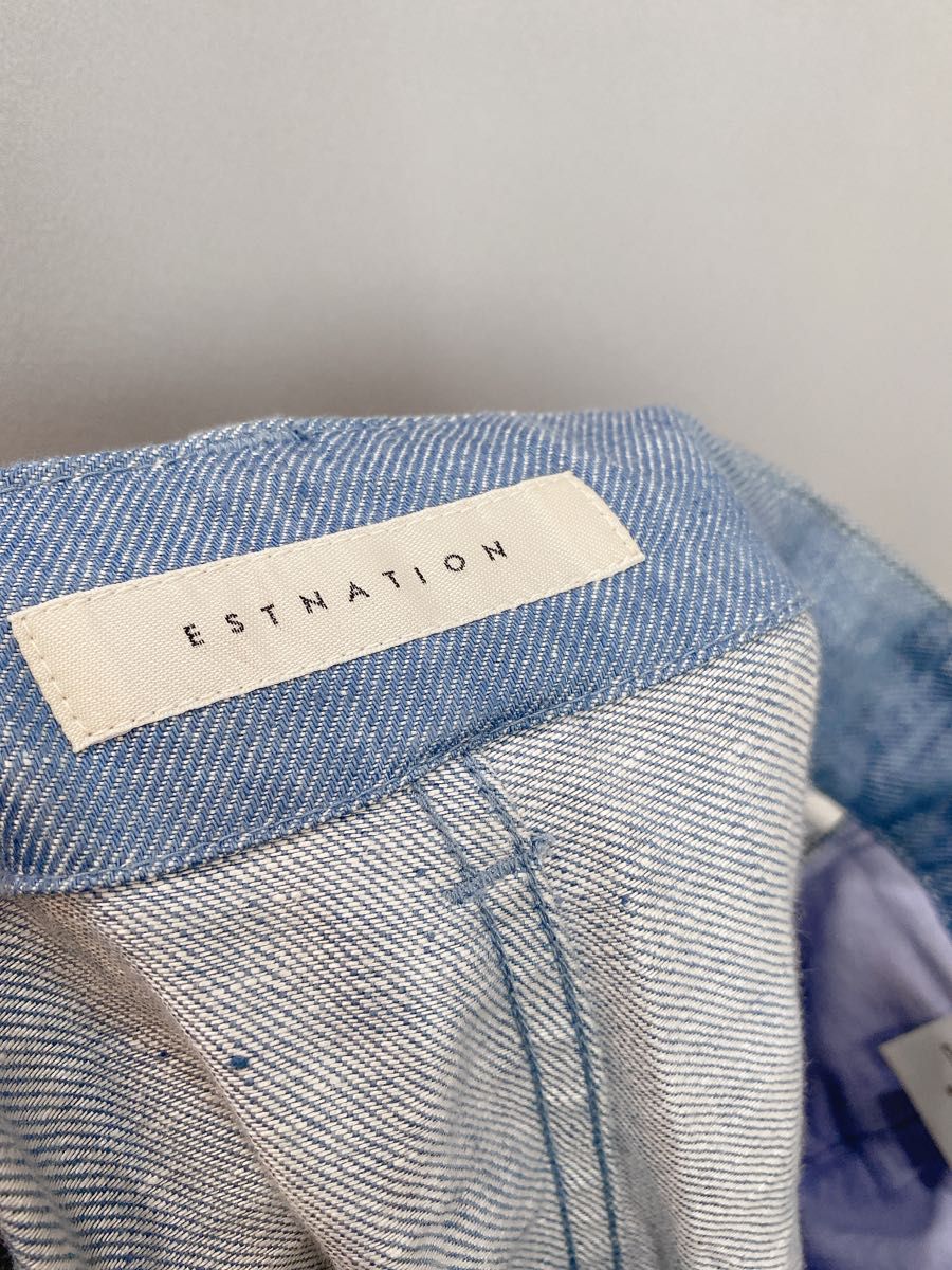 美品 ESTNATION エストネーション フロントボタン リネンデニム 美品 ESTNATION エストネーション フロントボタン リネンデニム